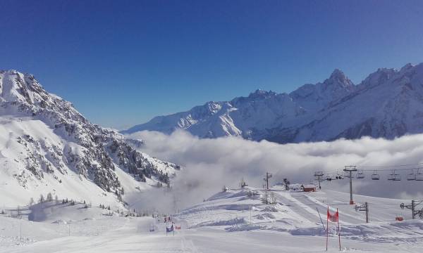 The "Kandahar" slope in Chamonix, France: