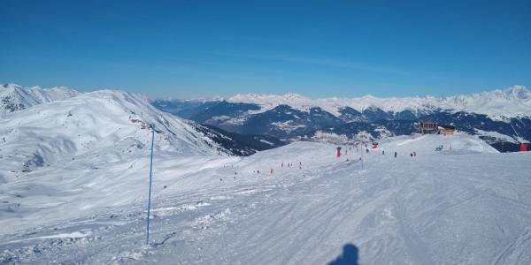 The "La Vanoise" piste in Les 3 Vallées, France: