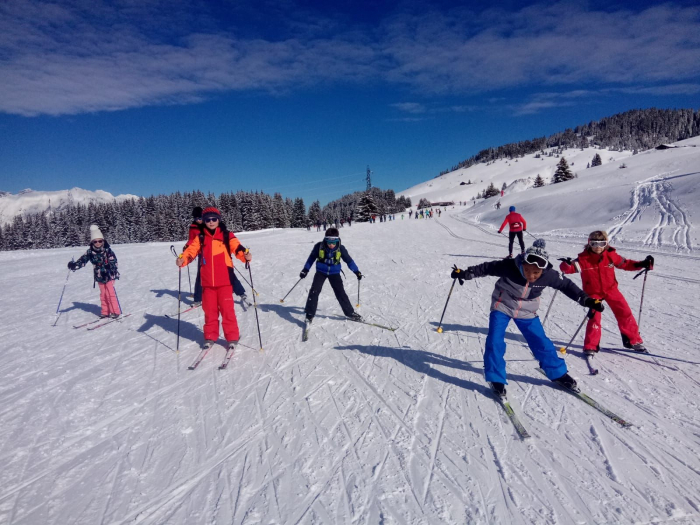 Child group nordic ski lessons St François de Sales